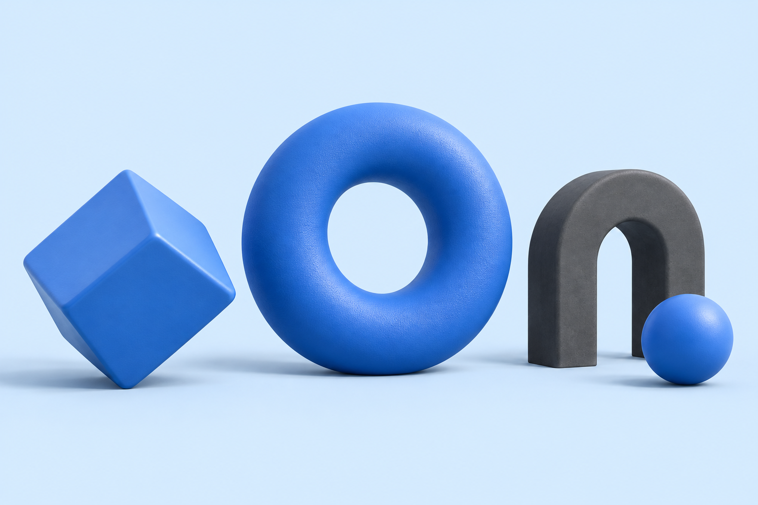 Sculptural study of basic volumes